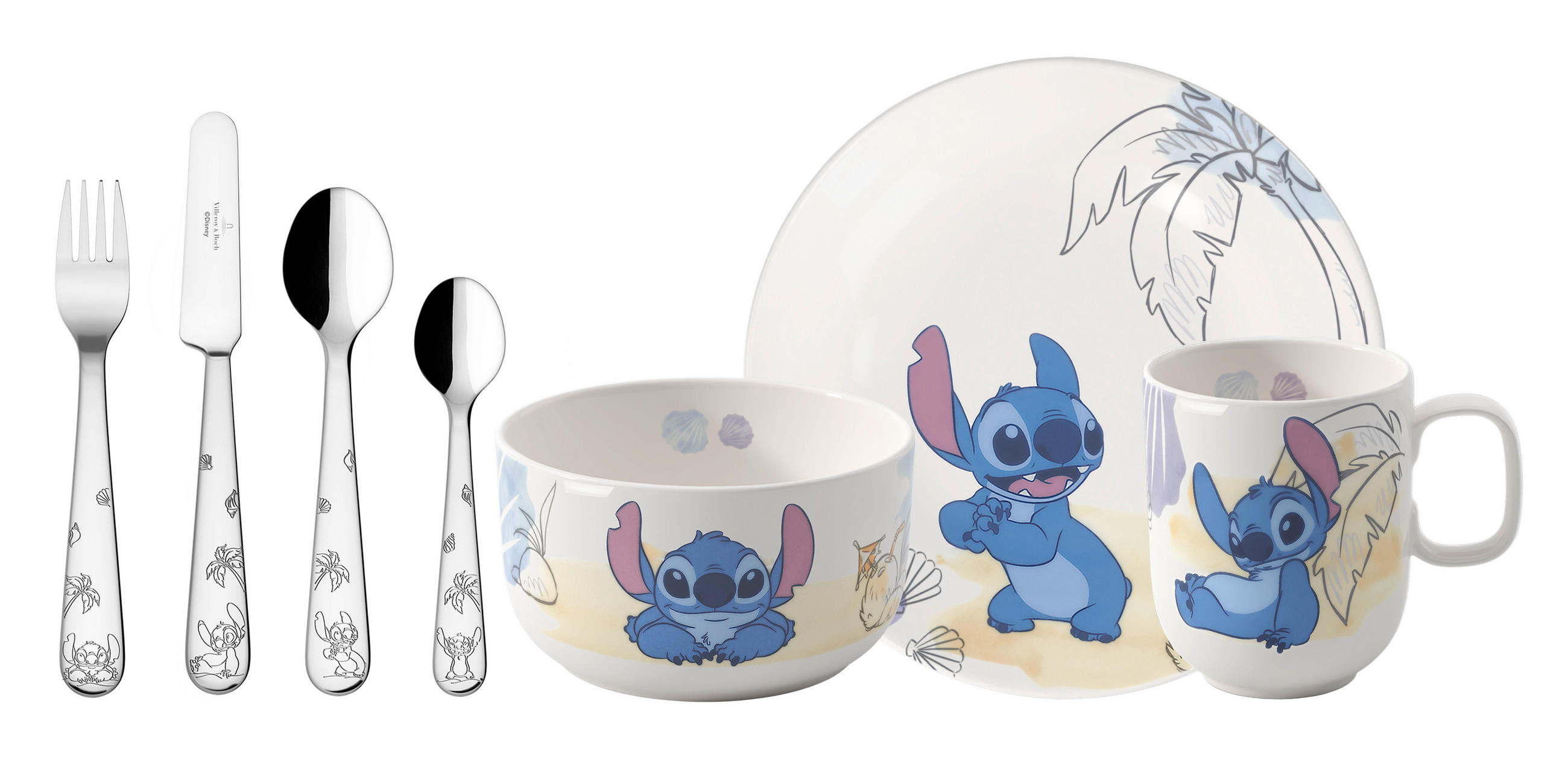 KINDERGESCHIRRSET Disney Stitch 7-teilig  - Multicolor, Basics, Keramik (26,6/13,3/23,2cm) - Villeroy & Boch