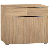 KOMMODE 93/81/42 cm  in Sonoma Eiche  - Alufarben/Sonoma Eiche, MODERN, Holzwerkstoff (93/81/42cm) - Rauch Möbel