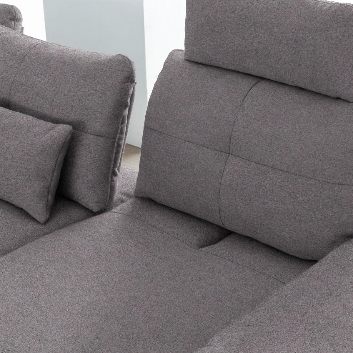 ECKSOFA  in Flachgewebe Anthrazit  271/344 cm  - Anthrazit/Schwarz, Design, Textil/Metall (271/344cm) - Chilliano