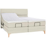 BOXSPRINGBETT 180/200 cm  in Hellgrau  - Eichefarben/Hellgrau, KONVENTIONELL, Holz/Textil (180/200cm) - Voleo