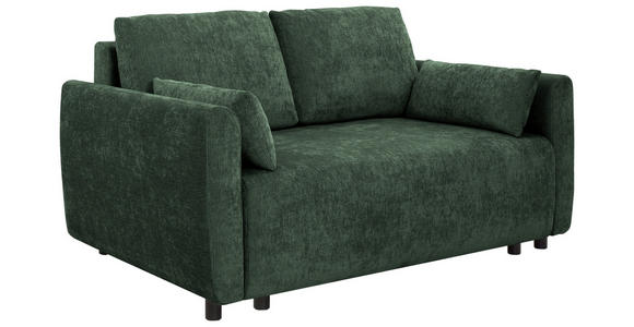 SCHLAFSOFA  in Chenille Waldgrün  - Waldgrün/Schwarz, KONVENTIONELL, Kunststoff/Textil (161/90/108cm) - Carryhome