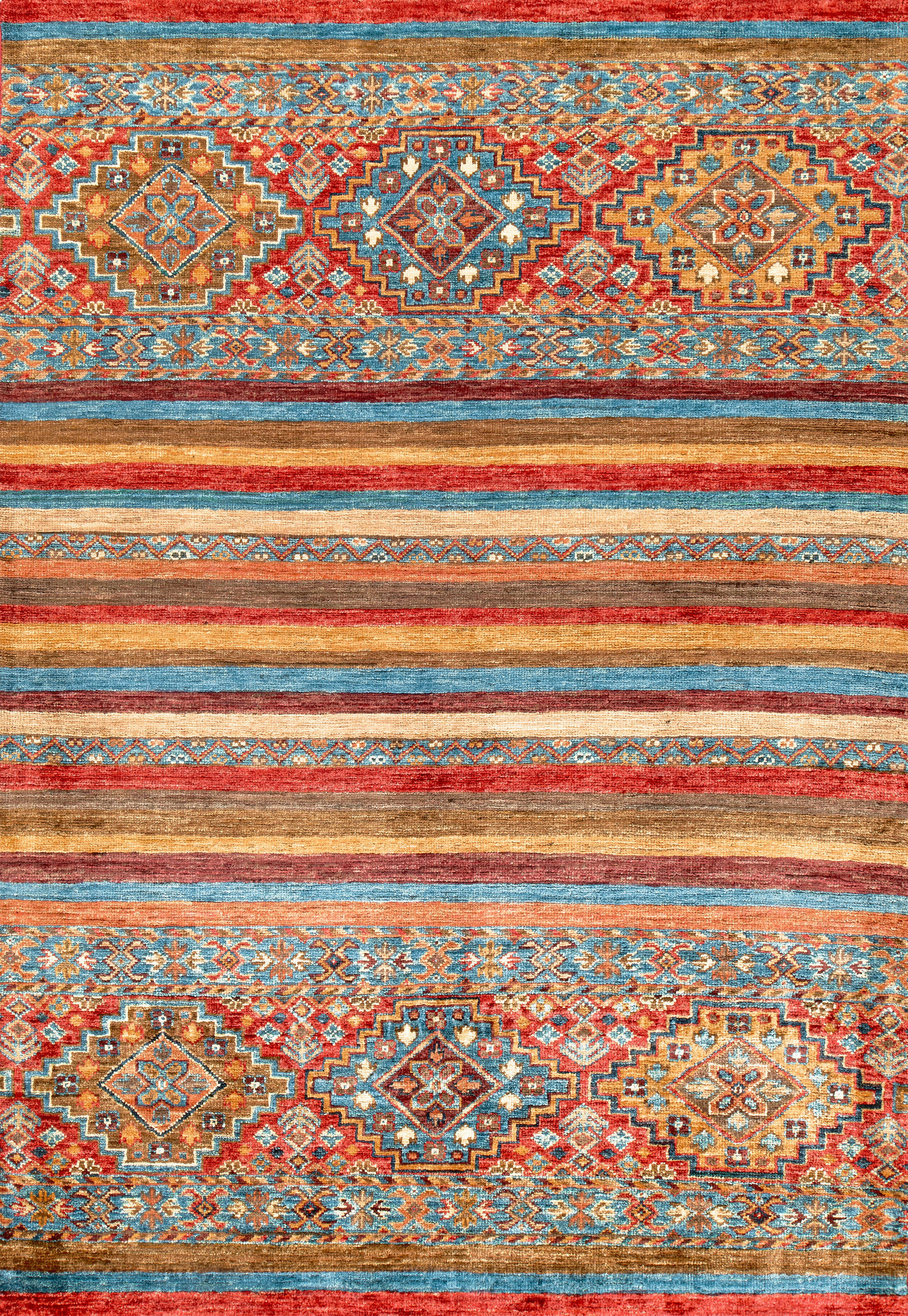 TUFTTEPPICH 160/230 cm MESIO AZMEO Multicolor, Rot, Cognac  - Cognac/Rot, Design, Kunststoff/Textil (160/230cm) - Lindorug