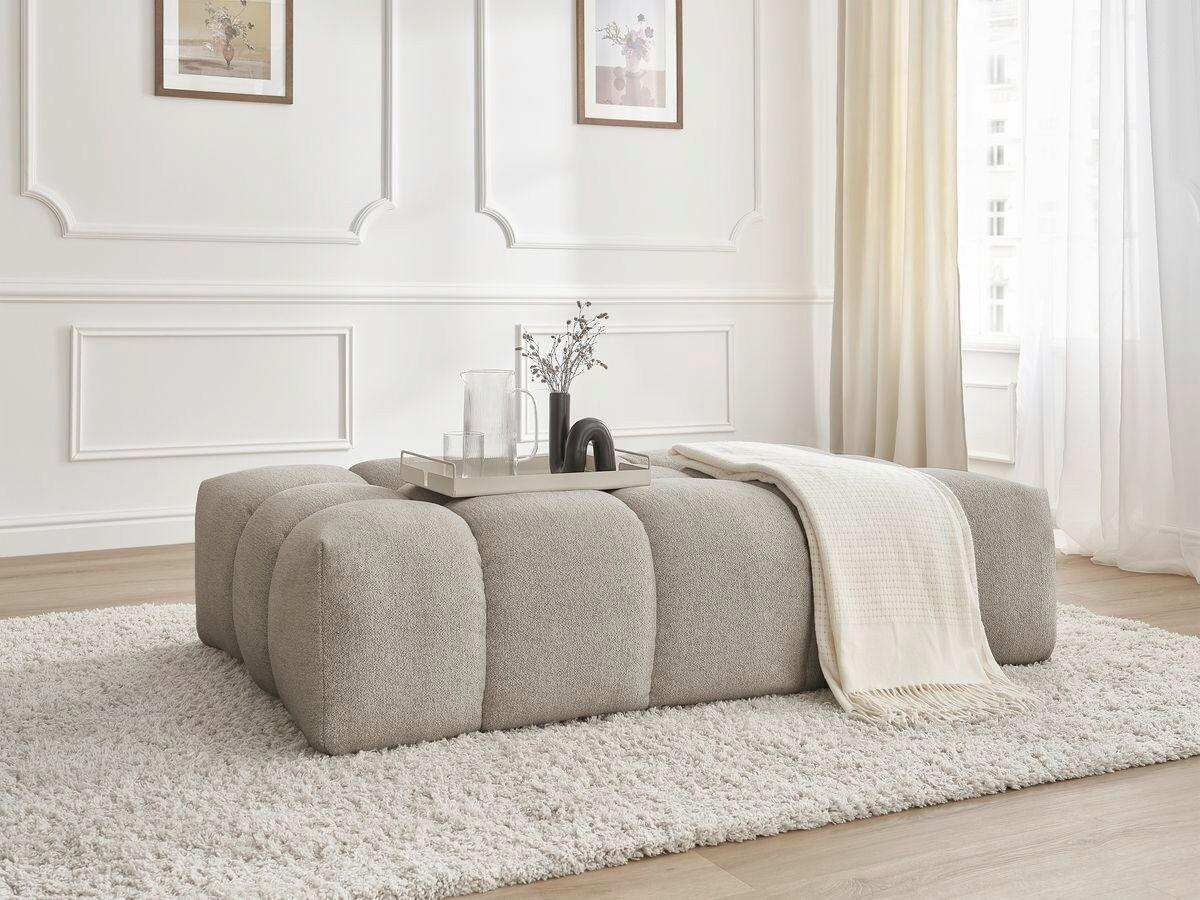 HOCKER EVEREST Flachgewebe Taupe  - Taupe/Schwarz, MODERN, Kunststoff/Textil (166/100/40cm)