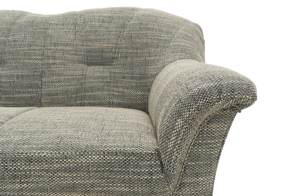 ECKSOFA in Webstoff Grau, Weiß  180/243 cm  - Schwarz/Weiß, KONVENTIONELL, Kunststoff/Textil (180/243cm) - MID.YOU