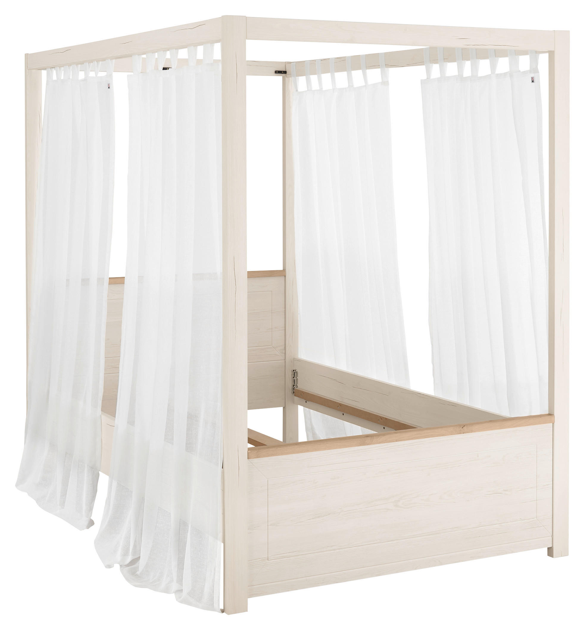 BETTVORHANG - Transparent/Weiß, Basics, Textil (140/245cm) - SetOne by Musterring