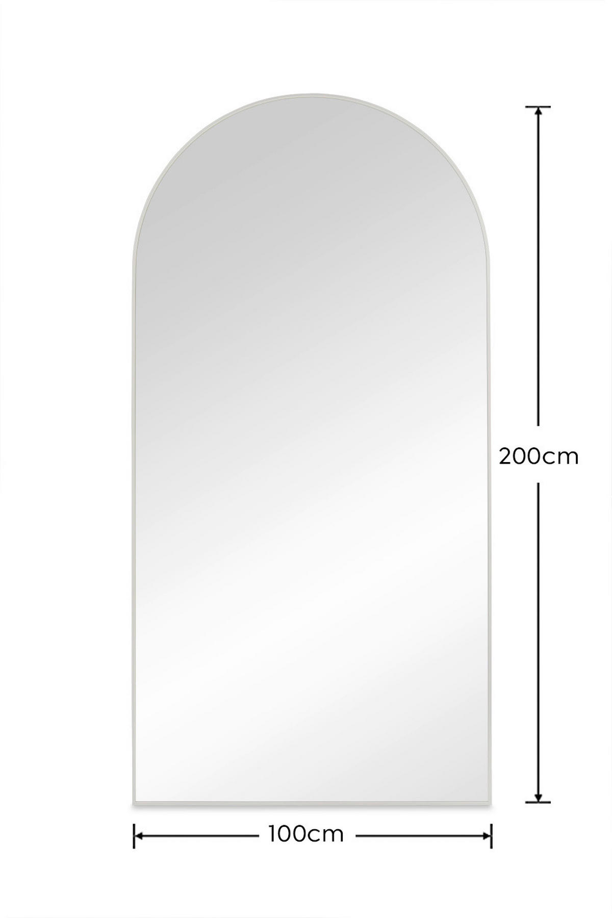 STANDSPIEGEL 100/200/3 cm, Beige  - Beige, MODERN, Glas/Metall (100/200/3cm) - Milino