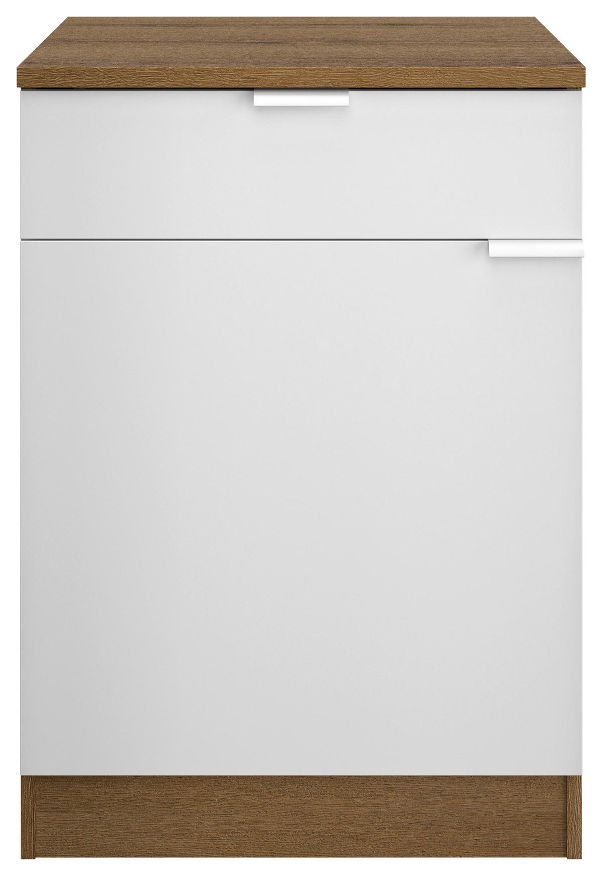 KÜCHENUNTERSCHRANK 60/86/60 cm  in Weiß, Eichefarben  - Eichefarben/Weiß, Basics, Holzwerkstoff/Metall (60/86/60cm) - MID.YOU
