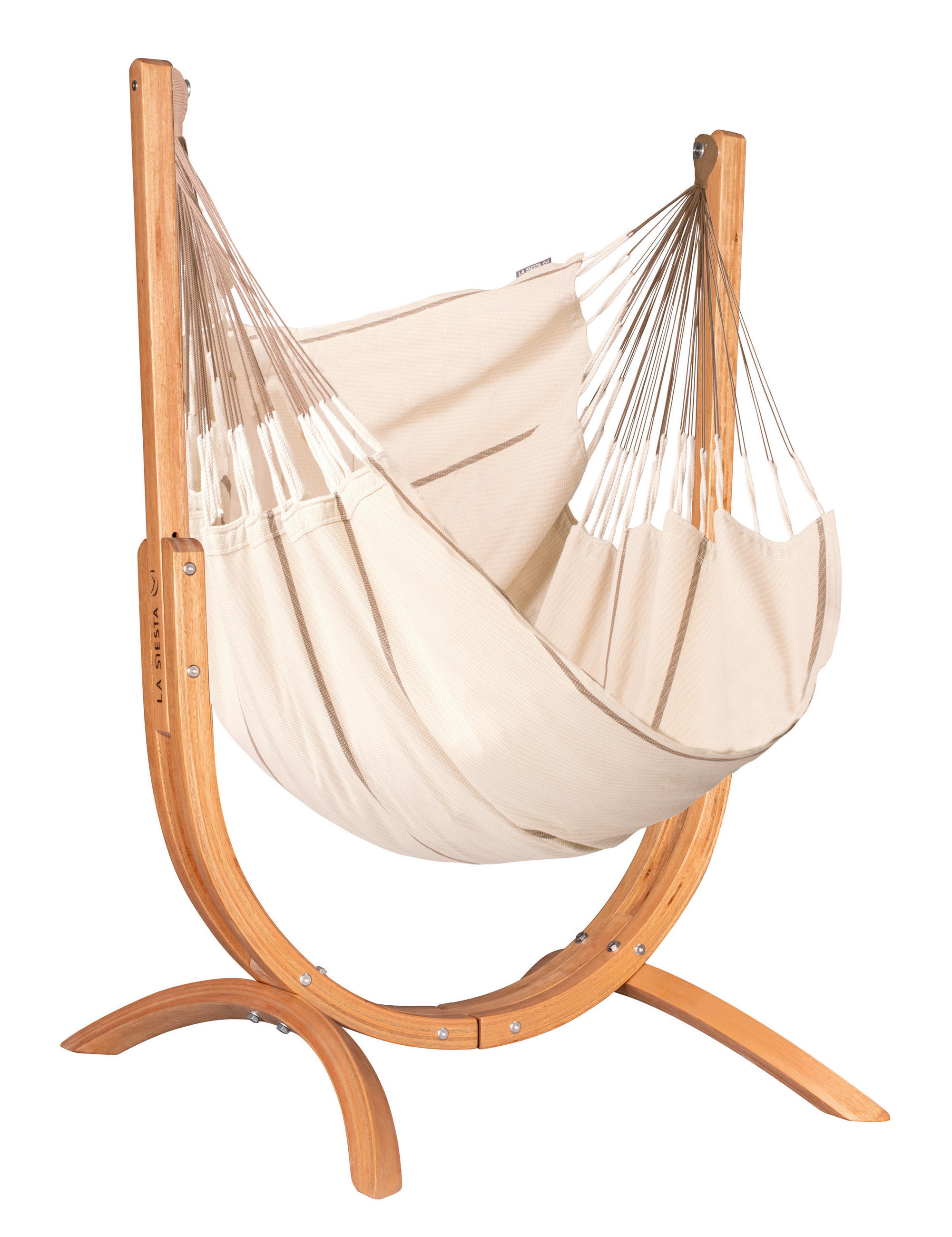  HÄNGEMATTE Naturfarben, Gestell  - Eukalyptusholzfarben/Naturfarben, KONVENTIONELL, Holz/Textil (100/152/92cm) - La Siesta