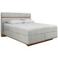 BOXSPRINGBETT 180/200 cm  in Silberfarben  - Eichefarben/Silberfarben, Natur, Holz/Textil (180/200cm) - Linea Natura