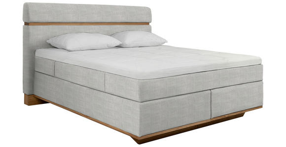 BOXSPRINGBETT 160/200 cm  in Silberfarben  - Eichefarben/Silberfarben, Natur, Holz/Textil (160/200cm) - Linea Natura