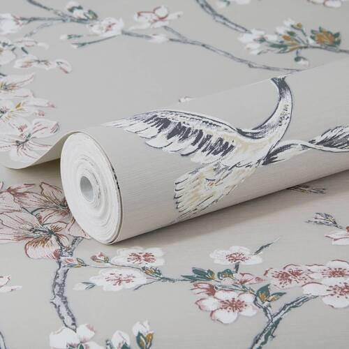 NON WOVEN-TAPET 52/1000 cm  - taupe/rosa, Basics, papper/plast (52/1000cm)