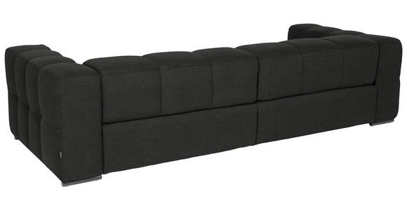 BIGSOFA  in Flachgewebe, Leinenoptik Anthrazit  - Anthrazit/Schwarz, Design, Textil/Metall (262/66/113cm) - Belluti