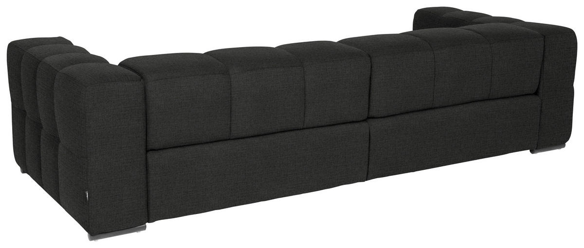 BIGSOFA  in Flachgewebe, Leinenoptik Anthrazit  - Anthrazit/Schwarz, Design, Textil/Metall (262/66/113cm) - Belluti
