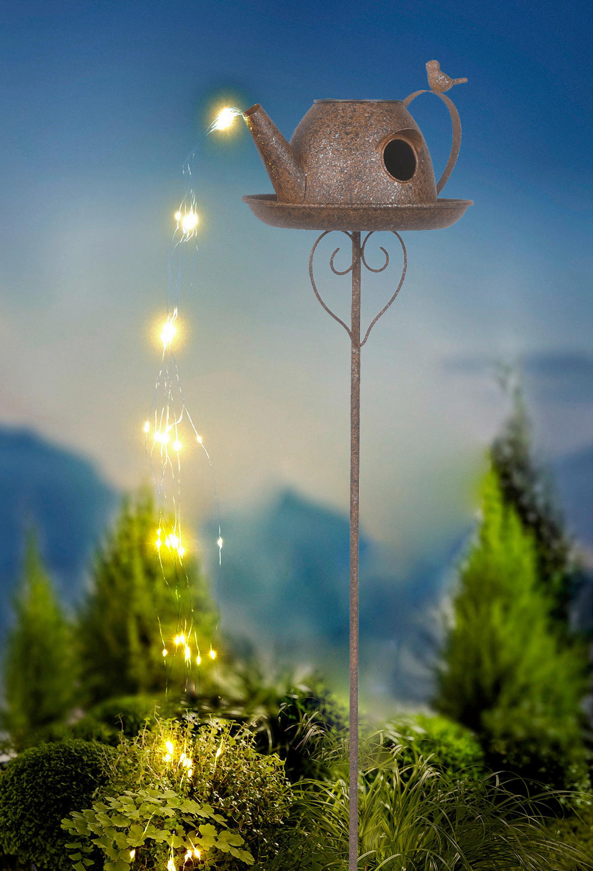 SOLARLEUCHTE Rusty Coffee Pot 20,5/20,5/85 cm  - Rostfarben, Trend, Kunststoff/Metall (20,5/20,5/85cm) - Ambia Garden