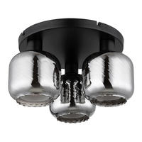 DECKENLEUCHTE XIA 37/19 cm   - Opal/Schwarz, Design, Glas/Metall (37/19cm) - Globo