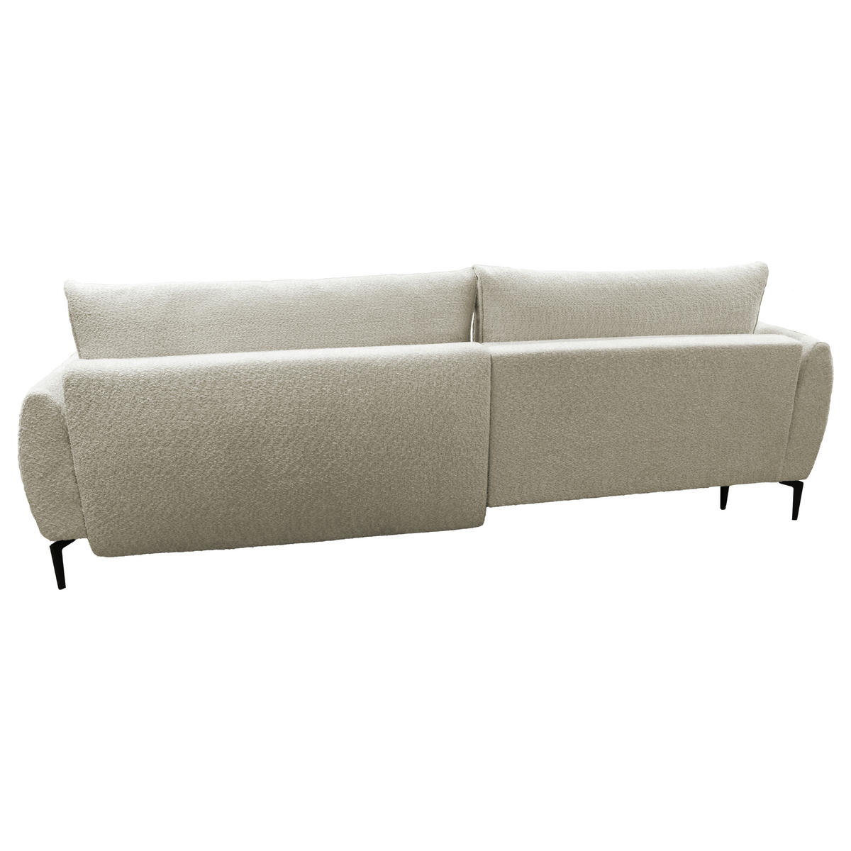 ECKSOFA Creme Bouclé  - Creme/Schwarz, Design, Textil/Metall (204/273cm) - MID.YOU