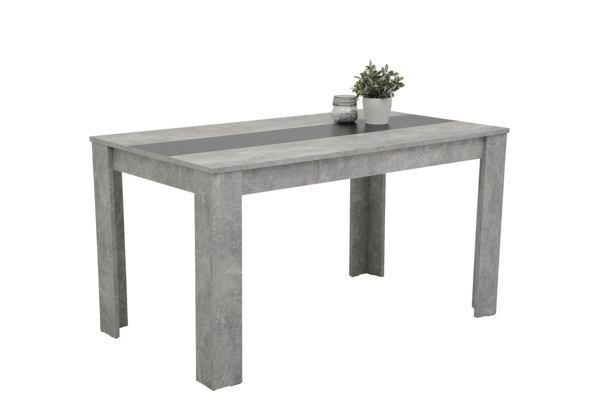 TISCHGRUPPE in Metall, Textil, Holzwerkstoff Grau  - Grau, MODERN, Holzwerkstoff/Textil (140/80/74cm) - MID.YOU