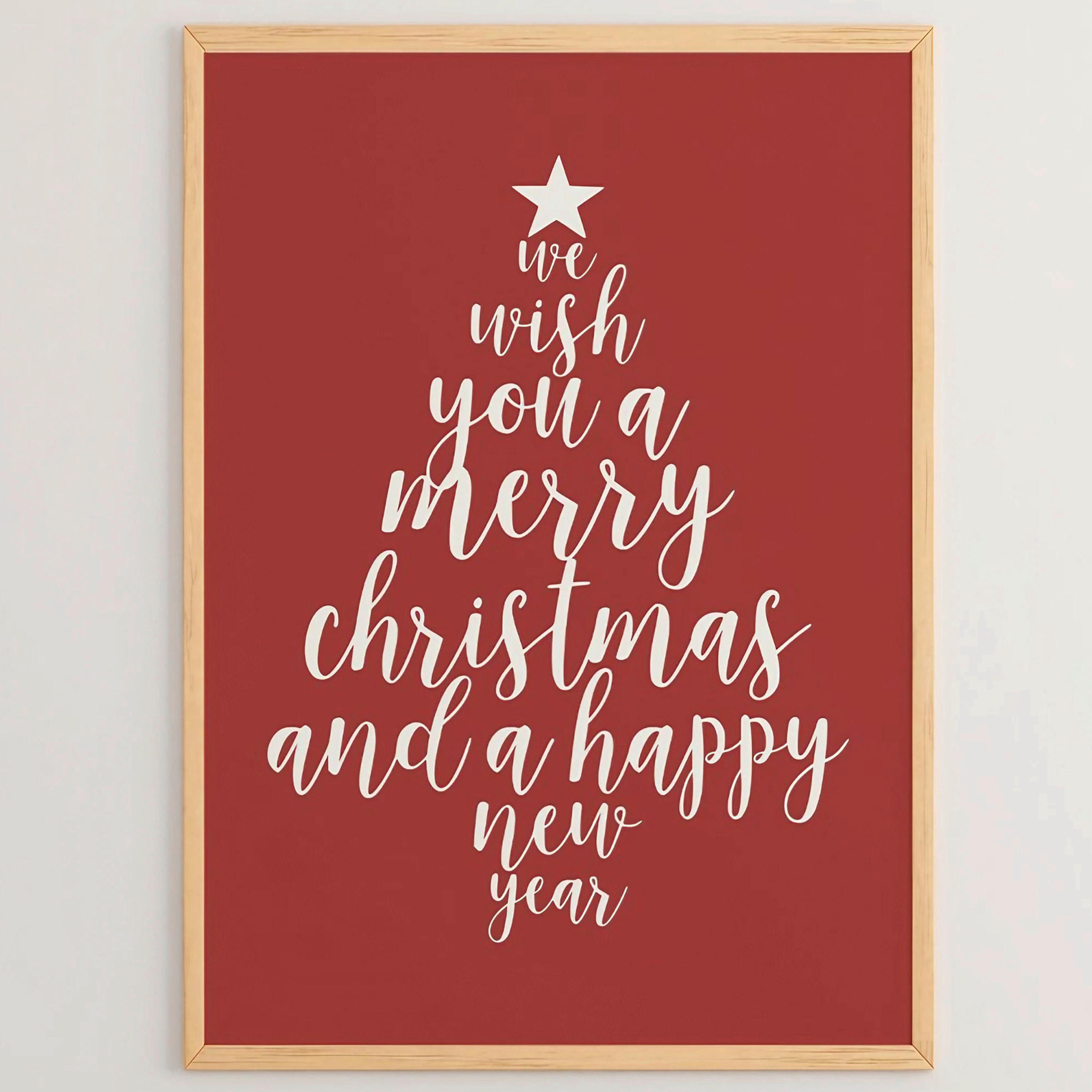 LEINWANDBILD Text 33/48/2 cm  - Rot/Weiß, Basics, Holzwerkstoff (33/48/2cm) - X-Mas