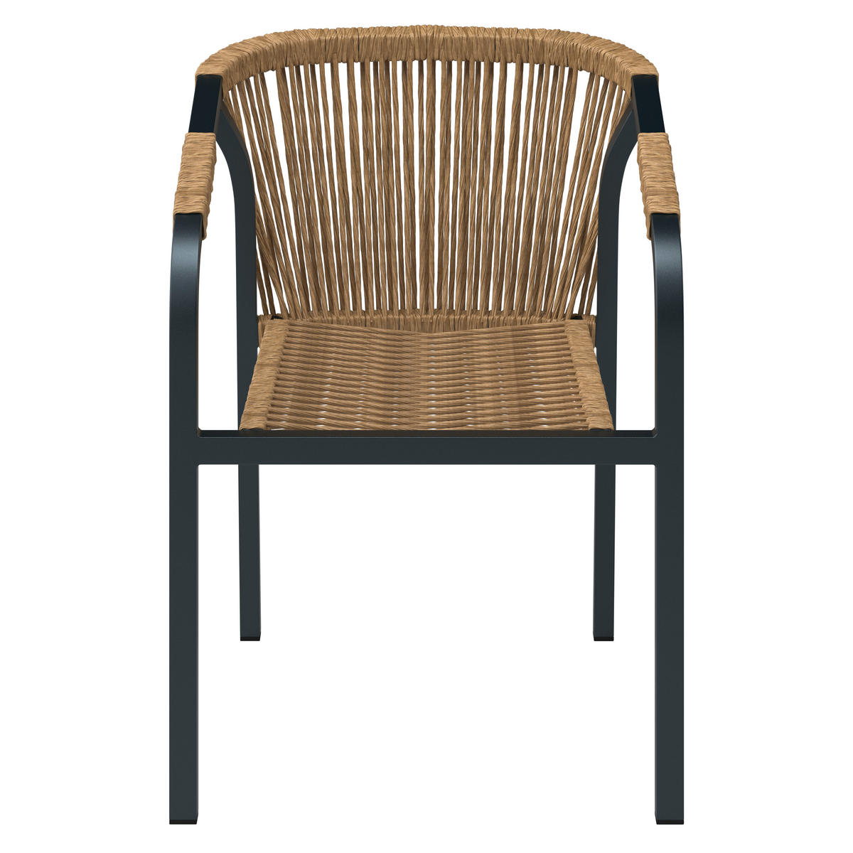 STAPELSESSEL Aluminium Anthrazit, Naturfarben, Hellgrau  - Anthrazit/Hellgrau, MODERN, Kunststoff/Textil (56/77/64cm) - Ambia Garden