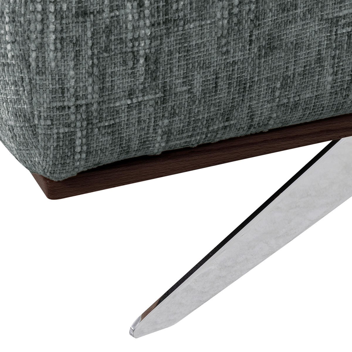 ECKSOFA PORTLAND Anthrazit Struktur Kopfteilverstellung  - Chromfarben/Dunkelbraun, Design, Holz/Textil (295/187cm) - Livetastic