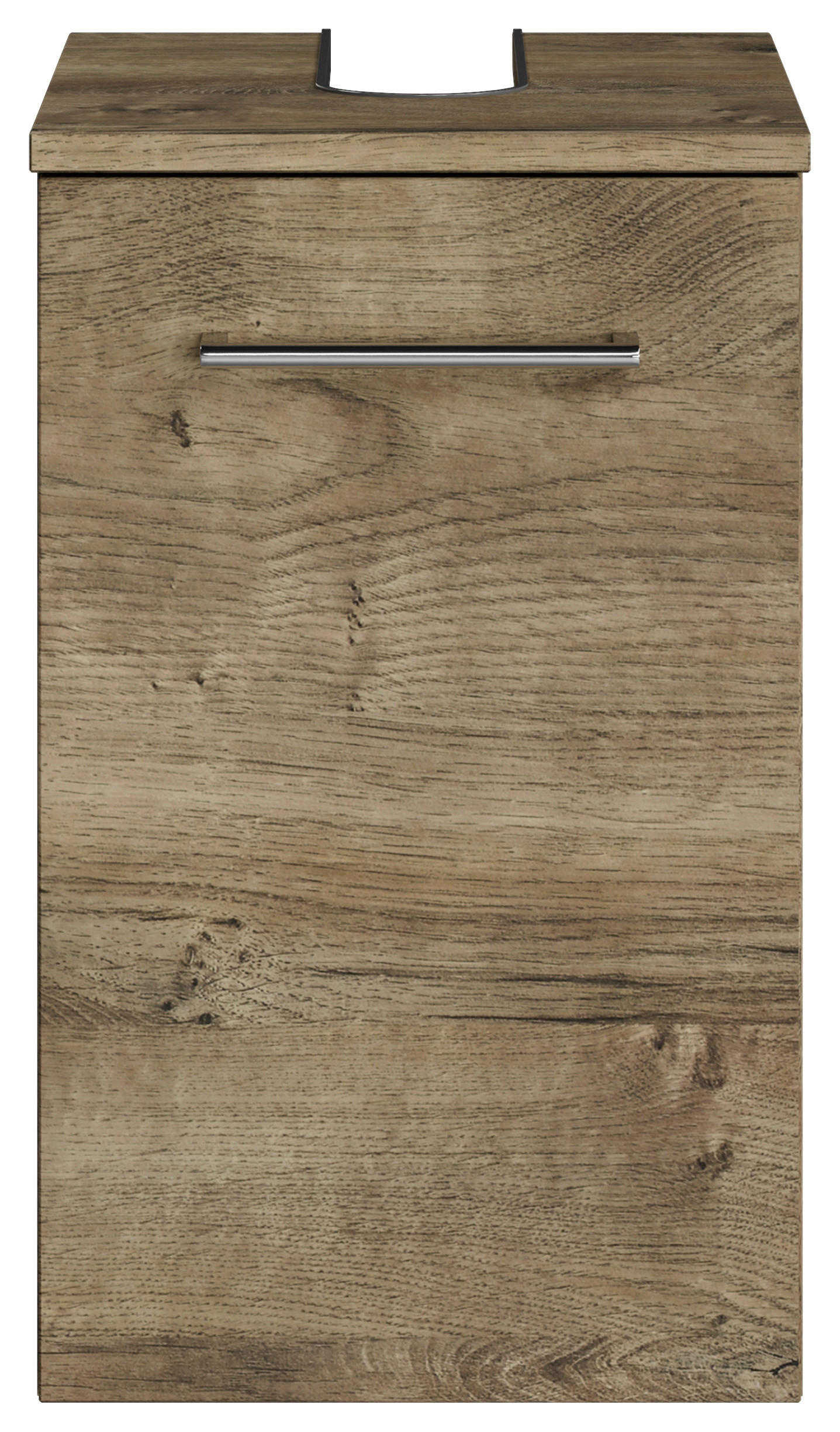WASCHBECKENUNTERSCHRANK 30/49,8/38,3 cm  - Eiche dunkel/Chromfarben, KONVENTIONELL, Holzwerkstoff/Metall (30/49,8/38,3cm) - Sadena