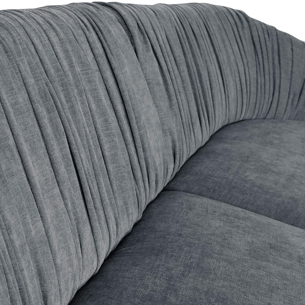 MEGASOFA in Flachgewebe Dunkelgrau  - Dunkelgrau/Schwarz, Design, Kunststoff/Textil (260/76/115cm) - Landscape