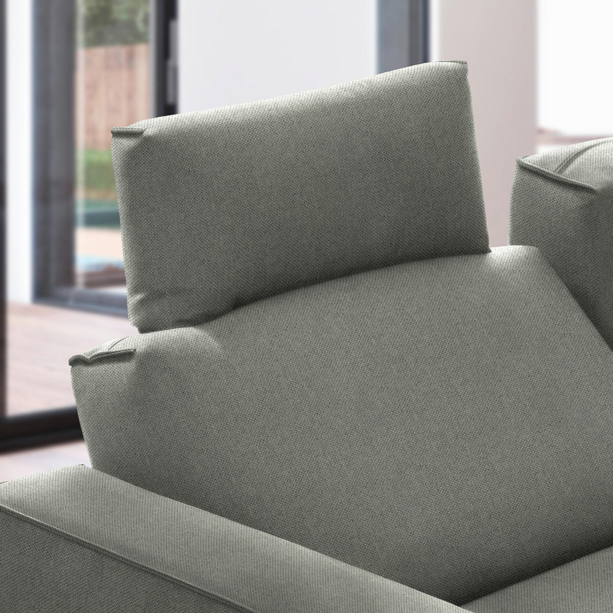 ECKSOFA in Flachgewebe Beige  260/210 cm  - Beige/Schwarz, Design, Textil/Metall (260/210cm) - Johann Jakob