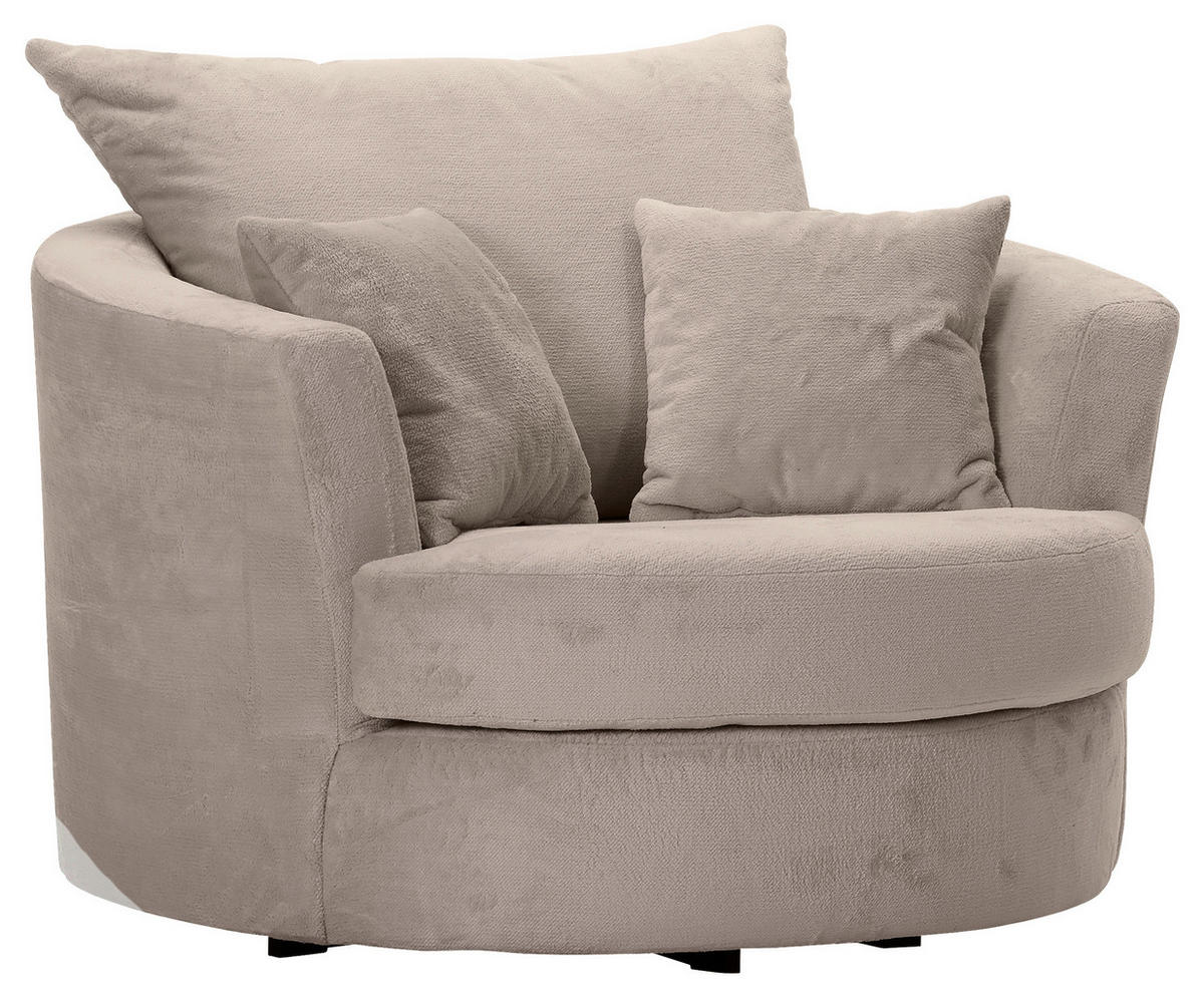 SESSEL in Plüsch Beige  - Beige/Schwarz, KONVENTIONELL, Textil/Metall (115/72/115cm) - Carryhome