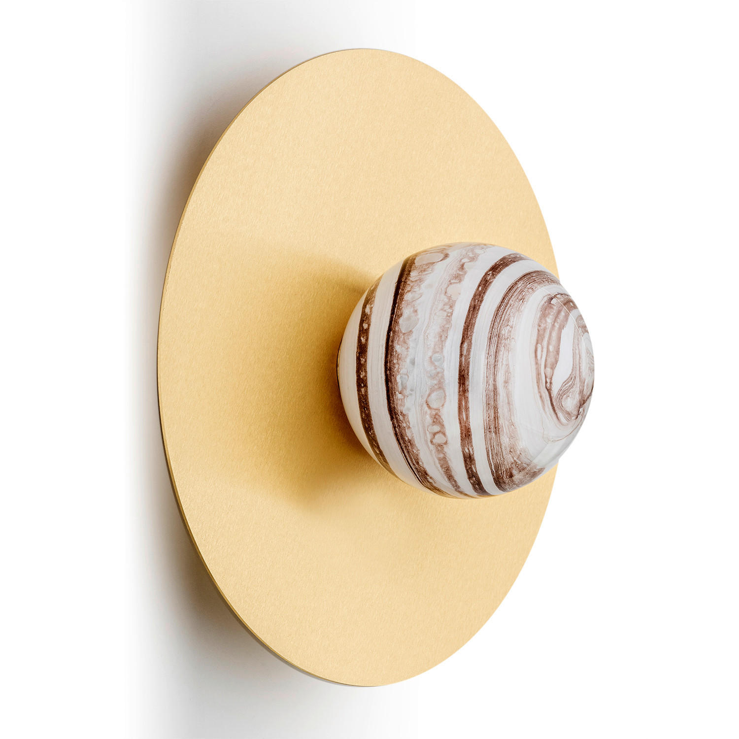 WANDLEUCHTE 15/30/30 cm   - Messingfarben/Alabasterfarben, KONVENTIONELL, Glas/Metall (15/30/30cm)