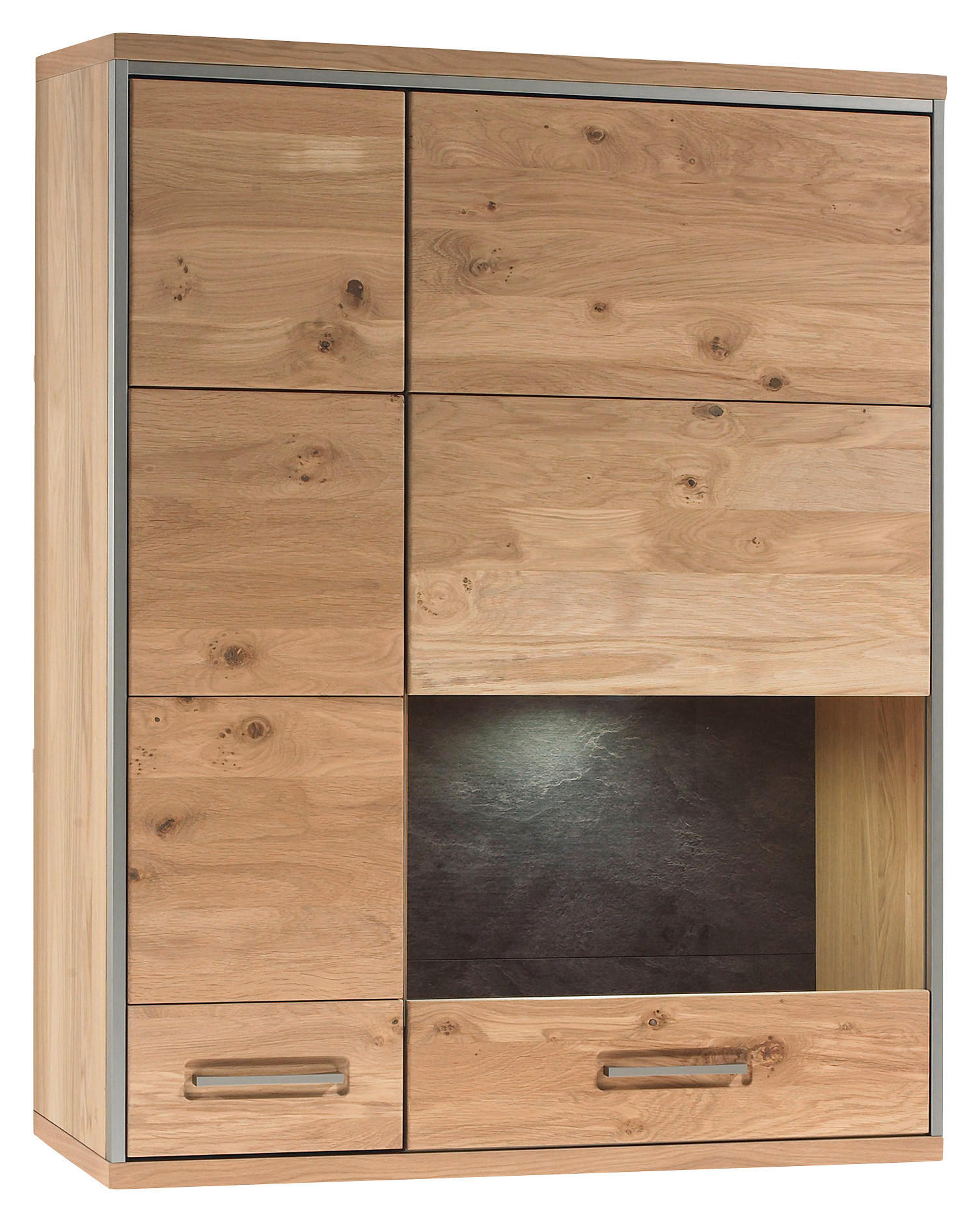 HÄNGEELEMENT in Eichefarben   - Edelstahlfarben/Eichefarben, KONVENTIONELL, Glas/Holz (94/120/39cm) - Cantus