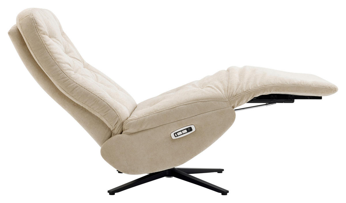 RELAXSESSEL NORA Webstoff    - Beige/Schwarz, Design, Textil/Metall (68/113/84cm) - Livetastic