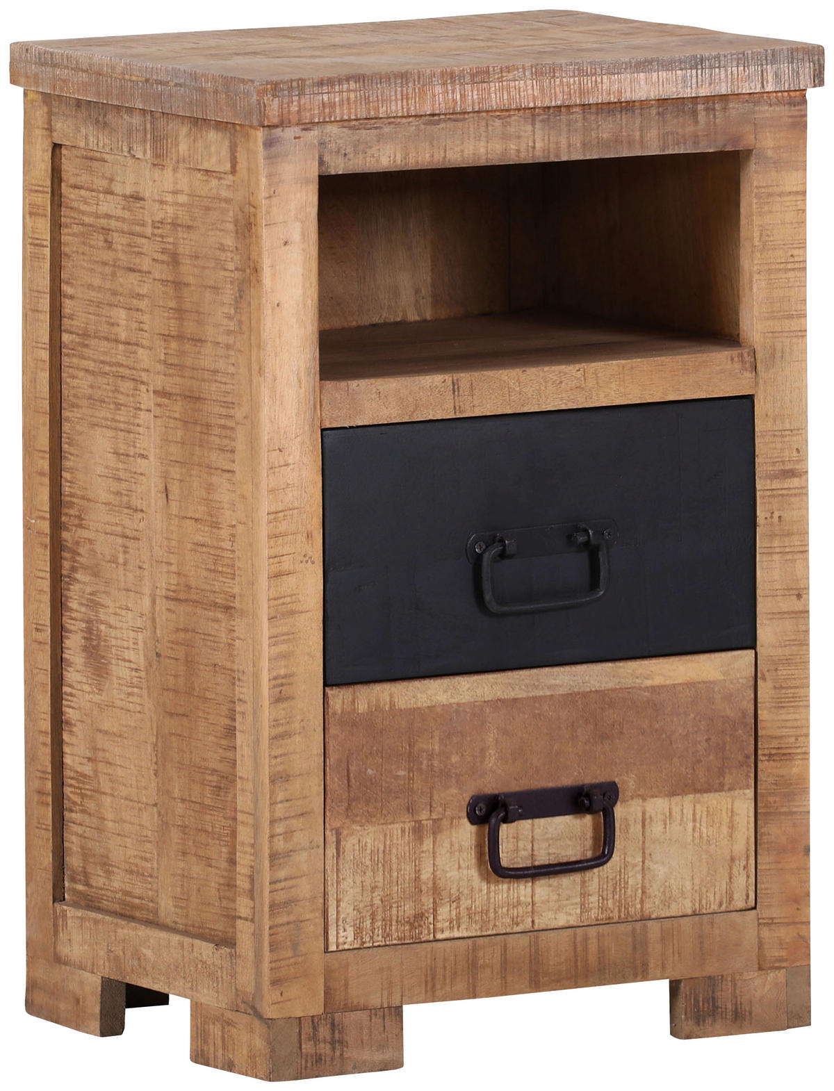 NACHTSCHRANK 43/65/38,5 cm Mangoholz massiv  - Schwarz/Naturfarben, LIFESTYLE, Holz (43/65/38,5cm) - Landscape