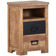 NACHTSCHRANK 43/65/38,5 cm Mangoholz massiv  - Schwarz/Naturfarben, LIFESTYLE, Holz (43/65/38,5cm) - Landscape