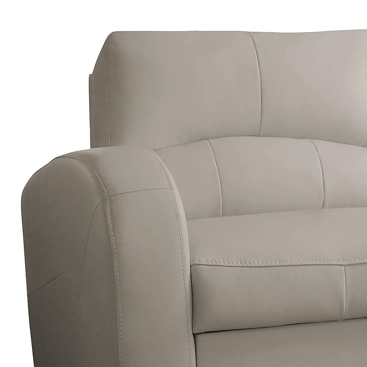 ECKSOFA in Lederlook Echtleder Platinfarben  - Platinfarben/Schwarz, Design, Leder/Kunststoff (227/168cm) - Livetastic