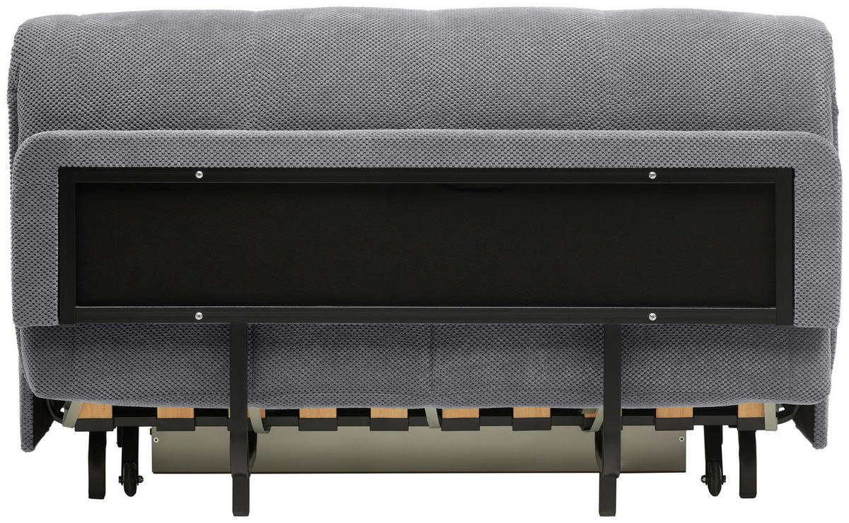 SCHLAFSOFA  mit Liegefunktion Velours Grau  - Schwarz/Grau, Design, Kunststoff/Textil (148/88/110cm) - Livetastic