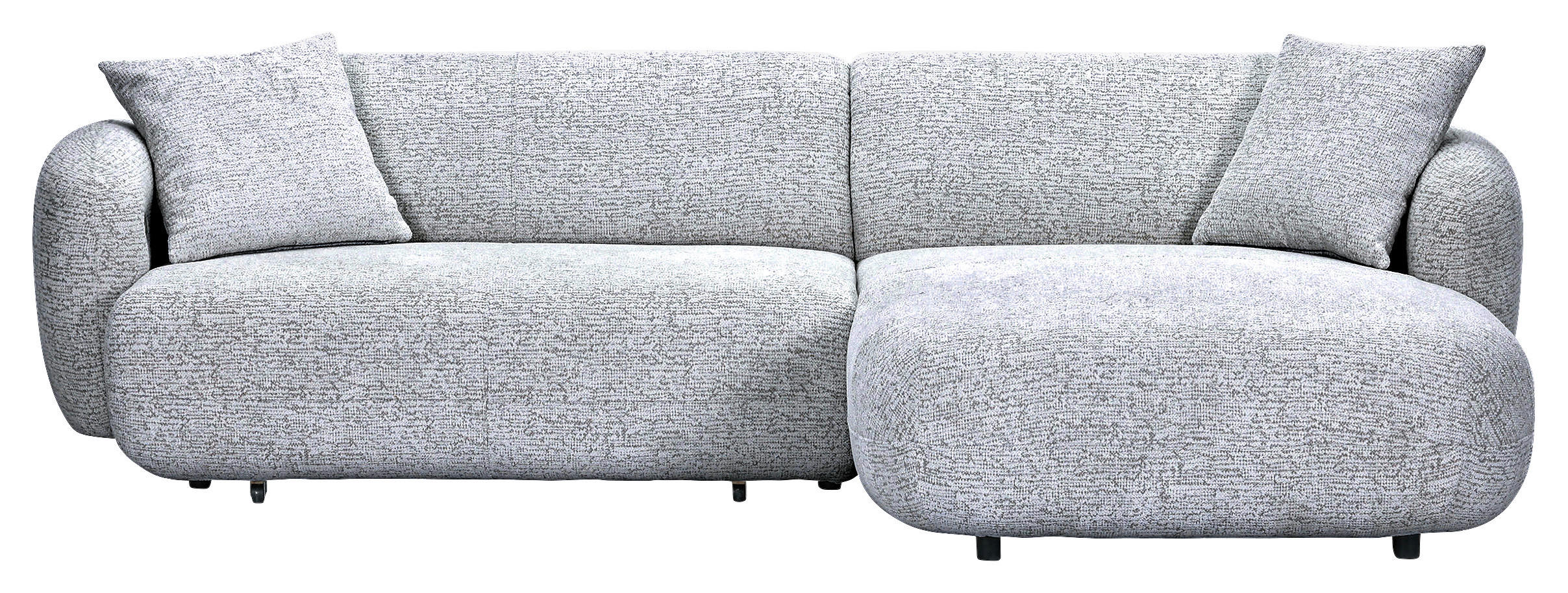 ECKSOFA Flachgewebe Schwarz, Weiss  - Weiss/Schwarz, Modern, Kunststoff/Textil (275/162cm) - Carryhome