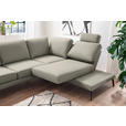 ECKSOFA Olivgrün Mikrofaser  - Schwarz/Olivgrün, KONVENTIONELL, Textil/Metall (250-288/207-223cm) - Hom`in