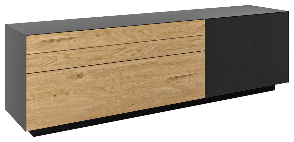 LOWBOARD Celika  in 181/55/40 cm  - Wildeiche/Anthrazit, Natur, Holz/Holzwerkstoff (181/55/40cm) - Dieter Knoll