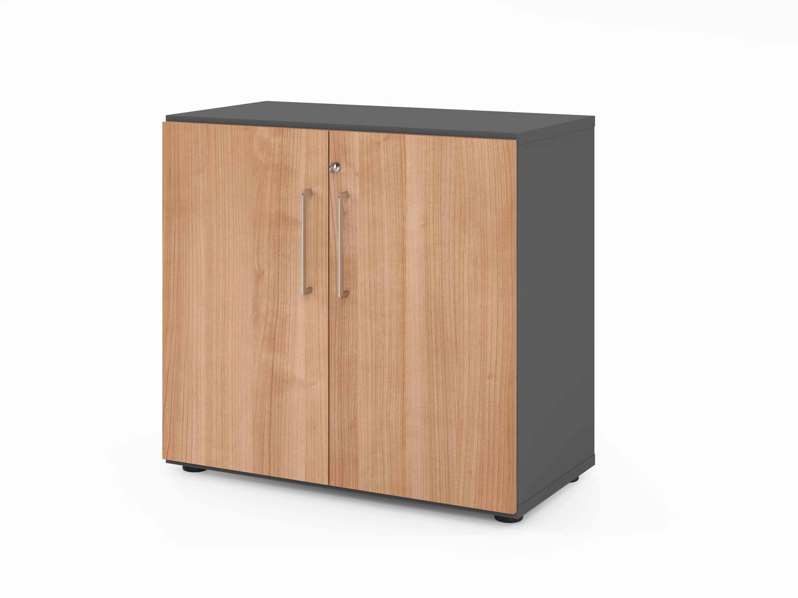 AKTENSCHRANK Graphitfarben, Nussbaumfarben  - Nussbaumfarben/Graphitfarben, Basics, Holzwerkstoff (80/74,8/41,7cm) - Venda