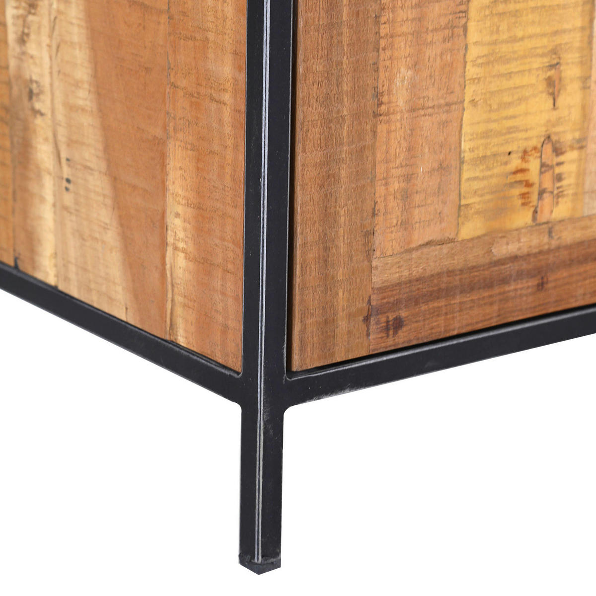 REGAL  78/150/40 cm Schwarz  - Schwarz/Naturfarben, Trend, Holz/Metall (78/150/40cm) - Livetastic