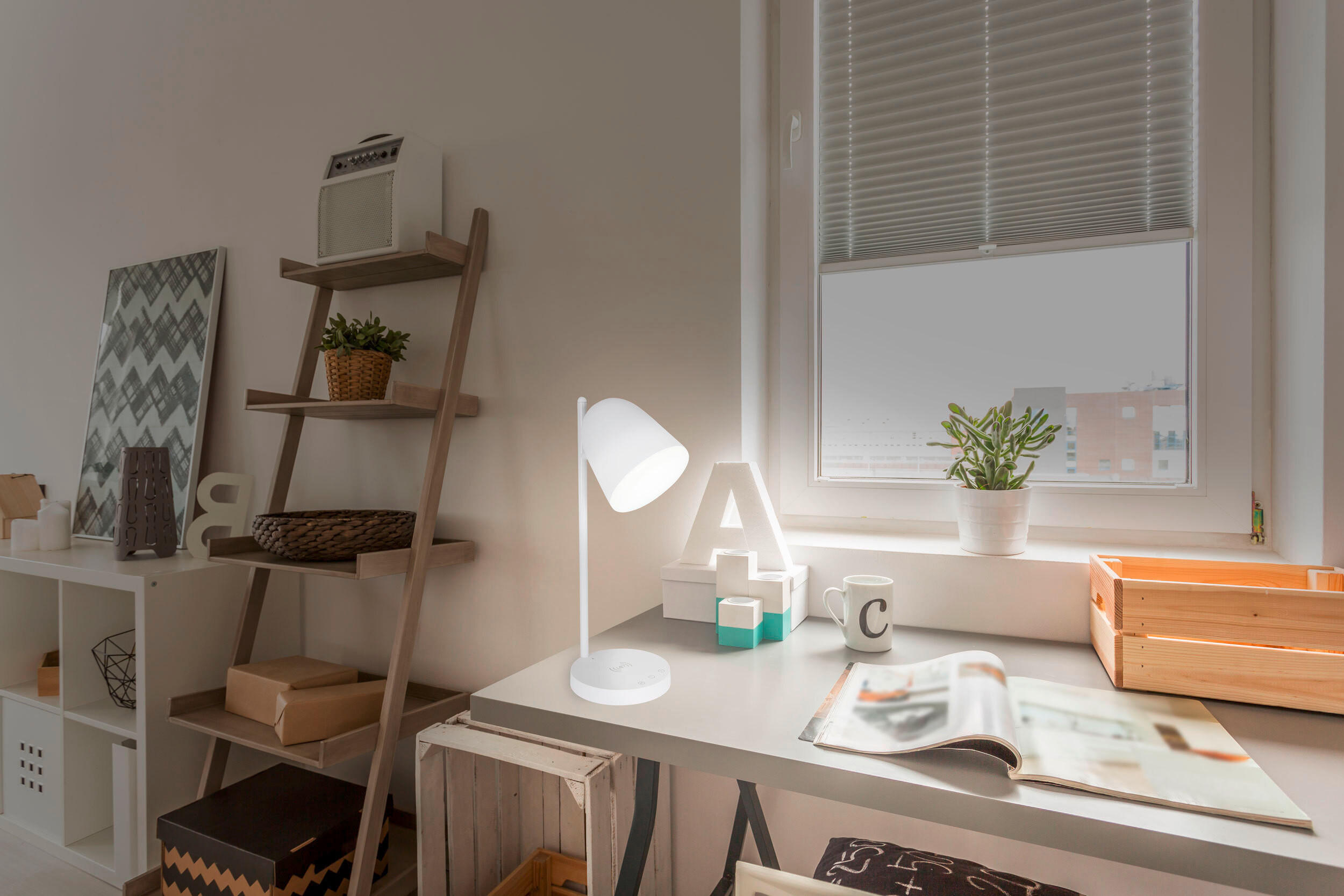 LED-TISCHLEUCHTE 17,5/15/41 cm   - Weiß, Design, Kunststoff (17,5/15/41cm) - Näve