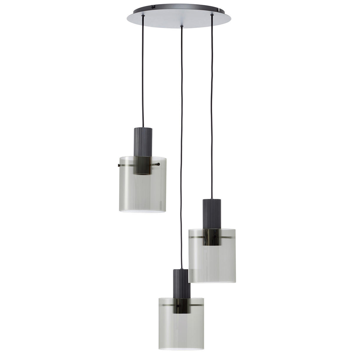 PENDELLEUCHTE 48/150 cm   - Anthrazit, Trend, Glas/Metall (48/150cm) - Brilliant