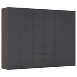DREHTÜRENSCHRANK 301/223/61 cm,  in Graphitfarben, 6-türig  - Graphitfarben, Basics, Glas/Holzwerkstoff (301/223/61cm) - Novel