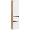 HOCHSCHRANK 40/180/35 cm  - Eichefarben/Silberfarben, KONVENTIONELL, Holzwerkstoff/Kunststoff (40/180/35cm) - Held