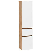 HOCHSCHRANK 40/180/35 cm  - Eichefarben/Silberfarben, KONVENTIONELL, Holzwerkstoff/Kunststoff (40/180/35cm) - Held