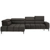 ECKSOFA Graubraun Webstoff  - Graubraun/Schwarz, Design, Textil/Metall (216/300cm) - Welnova