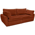 SCHLAFSOFA Cord, Plüsch Terracotta  - Terracotta/Schwarz, MODERN, Kunststoff/Textil (240/90/120cm) - Carryhome