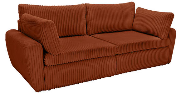 SCHLAFSOFA in Cord, Plüsch Terracotta  - Terracotta/Schwarz, MODERN, Kunststoff/Textil (240/90/120cm) - Carryhome