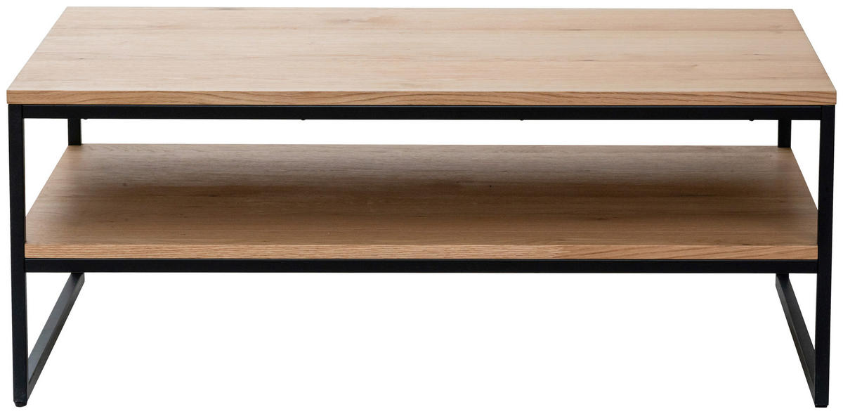 COUCHTISCH Eiche furniert rechteckig Schwarz, Eichefarben  - Eichefarben/Schwarz, Design, Holz/Holzwerkstoff (110/45/70cm) - MID.YOU