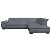 ECKSOFA in Cord Grau  - Schwarz/Grau, Design, Textil/Metall (313/242cm) - Xora